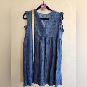 Blue dressEyelet fabric  Blue dress